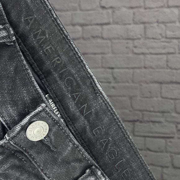 American Eagle Men's 30 X 32 Black Gray Denim Slim Leg Airflex + Stretch Jeans - Picture 4 of 6